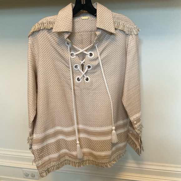 Dodo Bar Or Tan and White Woven Set - Picture 2 of 3